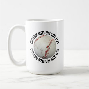 Medium Size Text 15oz Personalised Baseball Mug