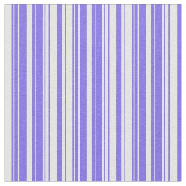 Medium Slate Blue and Mint Cream Coloured Lines Fabric (Close Up)