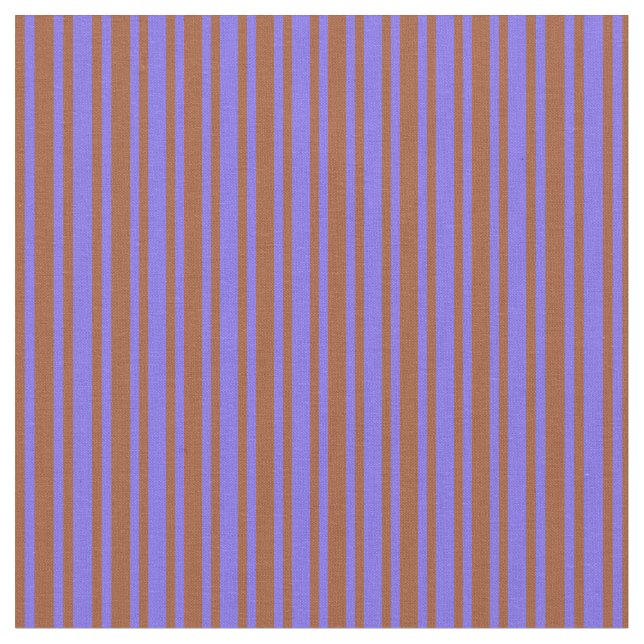 Medium Slate Blue and Sienna Stripes Fabric (Close Up)