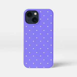 Medium Slate Blue and White Polka Dots  iPhone 13 Mini Case
