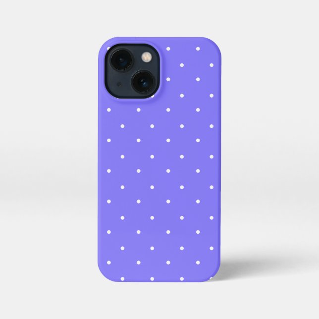 Medium Slate Blue and White Polka Dots  iPhone Case (Back)