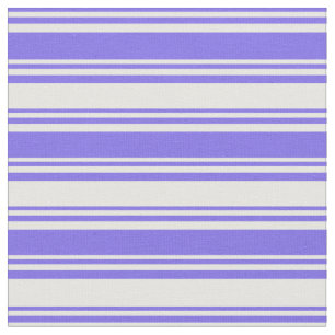 Medium Slate Blue and White Stripes Fabric