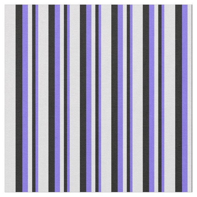 Medium Slate Blue, Black & Lavender Pattern Fabric (Close Up)