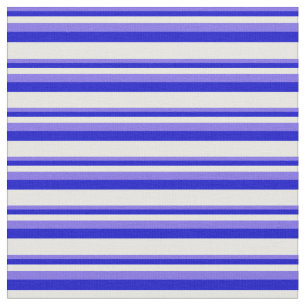 Medium Slate Blue, Blue, and Mint Cream Stripes Fabric