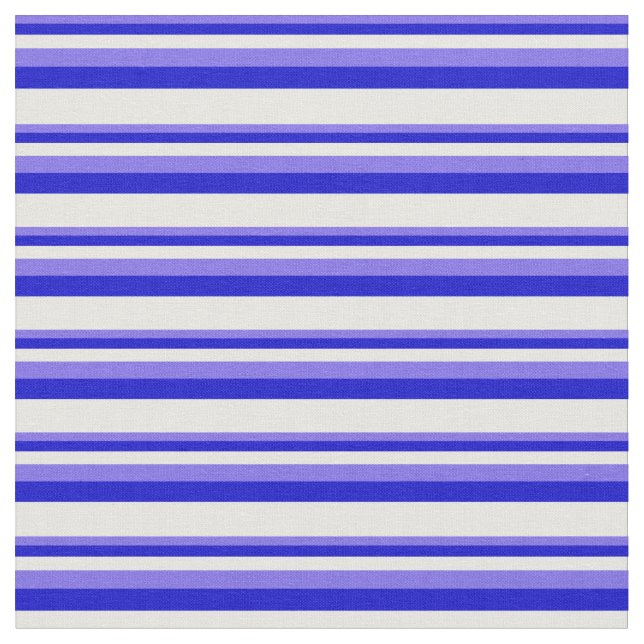 Medium Slate Blue, Blue, and Mint Cream Stripes Fabric (Close Up)