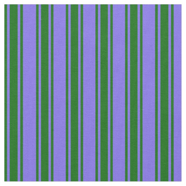 Medium Slate Blue & Dark Green Coloured Stripes Fabric (Close Up)