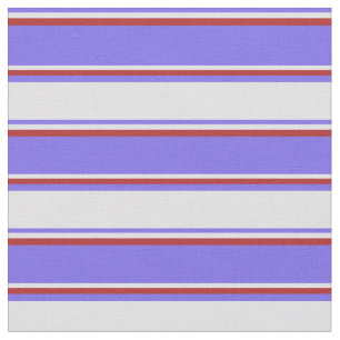 Medium Slate Blue, Lavender & Red Coloured Pattern Fabric
