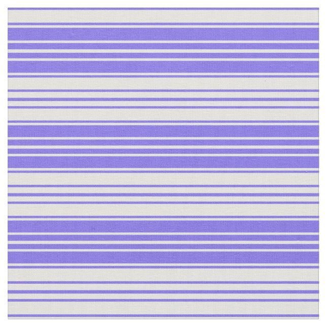 Medium Slate Blue & Light Cyan Lines Pattern Fabric (Close Up)