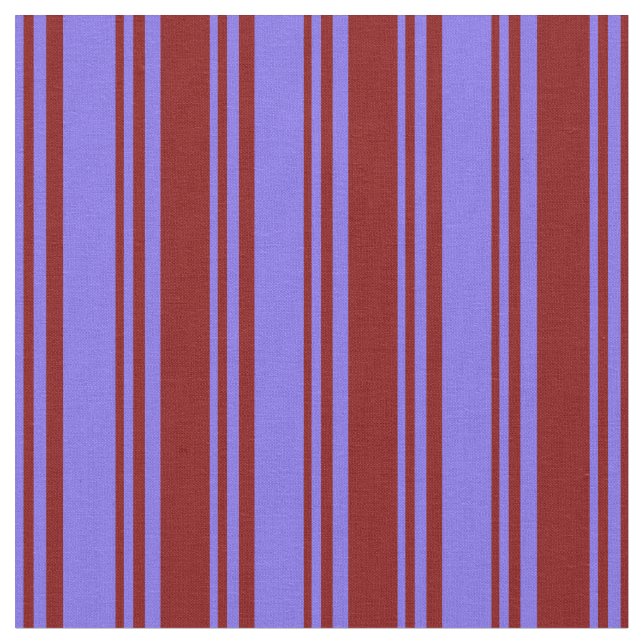 Medium Slate Blue & Maroon Stripes Pattern Fabric (Close Up)