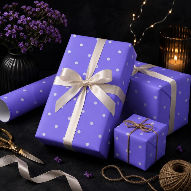 Medium slate blue Polka Dots  Wrapping Paper (Creator Uploaded)