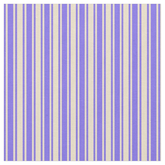 Medium Slate Blue & Tan Lines/Stripes Pattern Fabric (Close Up)