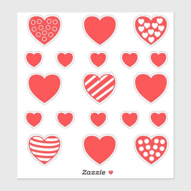 Medium Small red Hearts pattern (Sheet)