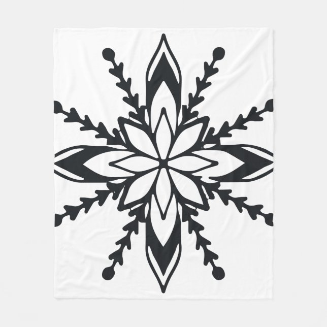 Medium Snowflake Fleece Blanket (Front)