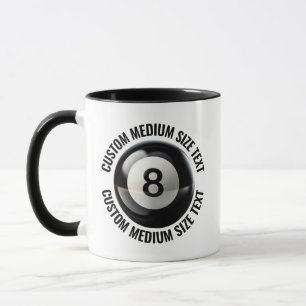 Medium Text BLACK Combo 11oz Custom 8 Ball Mug