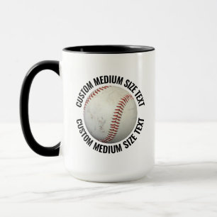 Medium Text BLACK Combo 15oz Custom Baseball Mug