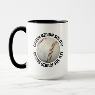 Medium Text BLACK Combo 15oz Custom Baseball Mug