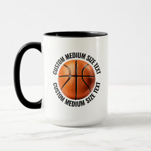 Medium Text BLACK Combo 15oz Custom Basketball Mug
