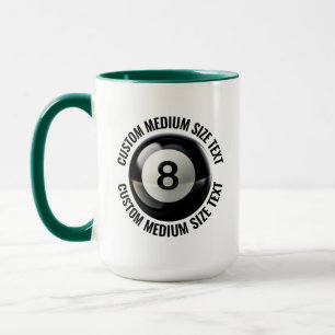 Medium Text HUNTER GREEN Combo 15oz Custom 8 Ball Mug