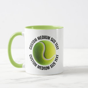 Medium Text LIME GREEN Combo 11oz Custom Tennis Mug