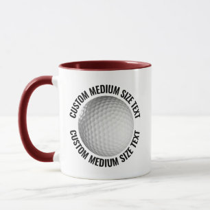 Medium Text MAROON Combo 11oz Custom Golf Mug
