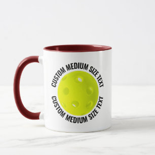 Medium Text MAROON Combo 11oz Custom Pickleball Mug
