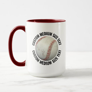 Medium Text MAROON Combo 15oz Custom Baseball Mug