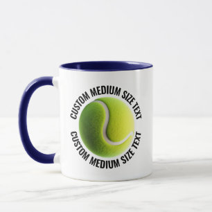 Medium Text NAVY BLUE Combo 11oz Custom Tennis Mug