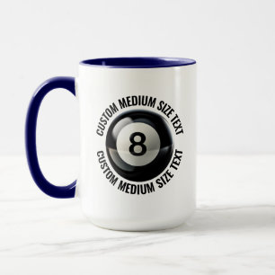 Medium Text NAVY BLUE Combo 15oz Custom 8 Ball Mug