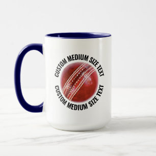 Medium Text NAVY BLUE Combo 15oz Custom Cricket Mug