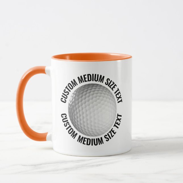 Medium Text ORANGE Combo 11oz Custom Golf Mug (Left)