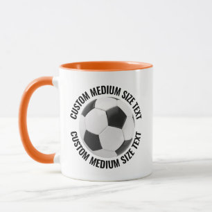 Medium Text ORANGE Combo 11oz Custom Soccer Mug