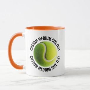 Medium Text ORANGE Combo 11oz Custom Tennis Mug