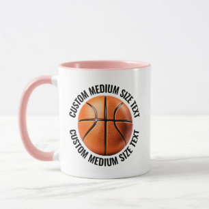 Medium Text PINK Combo 11oz Custom Basketball Mug