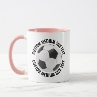 Medium Text PINK Combo 11oz Custom Soccer Mug