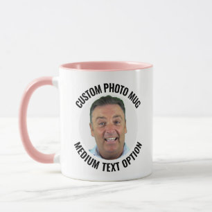 Medium Text PINK Combo Personalised Photo Mug