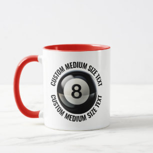 Medium Text RED Combo 11oz Custom 8 Ball Mug
