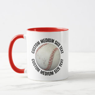 Medium Text RED Combo 11oz Custom Baseball Mug