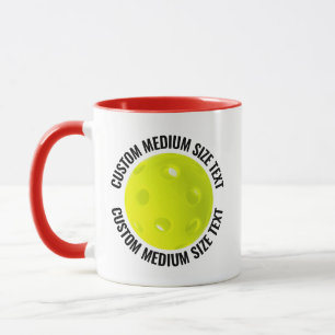 Medium Text RED Combo 11oz Custom Pickleball Mug