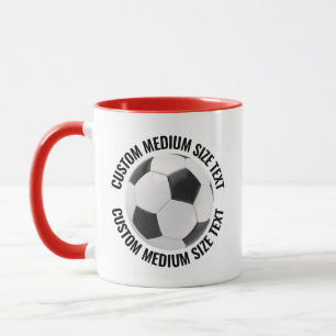 Medium Text RED Combo 11oz Custom Soccer Mug