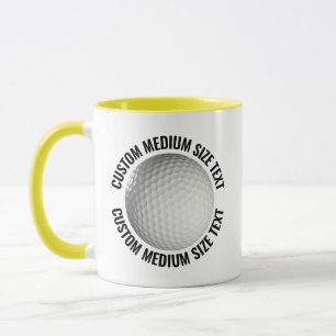 Medium Text YELLOW Combo 11oz Custom Golf Mug