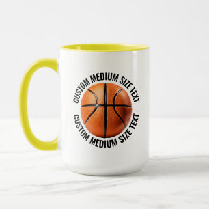 Medium Text YELLOW Combo 15oz Custom Basketball Mug