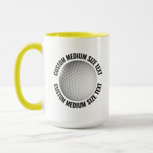 Medium Text YELLOW Combo 15oz Custom Golf Mug