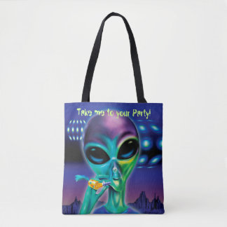 Medium Tote Bag Alien Take me to your Party