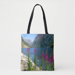 Medium Tote Bag with Norway River Scene
