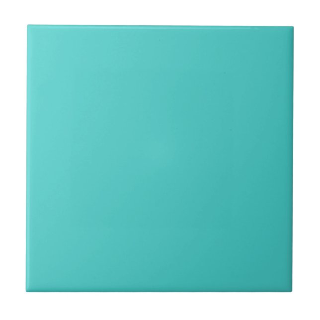 Medium Turquoise Solid Colour Ceramic Tile (Front)
