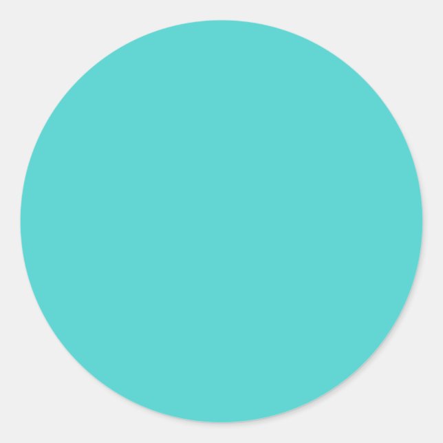 Medium Turquoise Solid Colour Classic Round Sticker (Front)