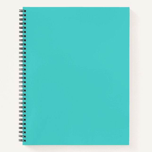 Medium Turquoise Solid Colour Notebook (Front)
