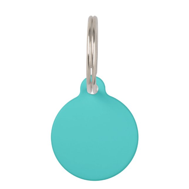 Medium Turquoise Solid Colour Pet Tag (Front)