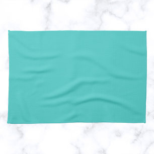 Medium Turquoise Solid Colour Tea Towel