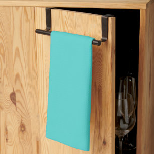 Medium Turquoise Solid Colour Tea Towel